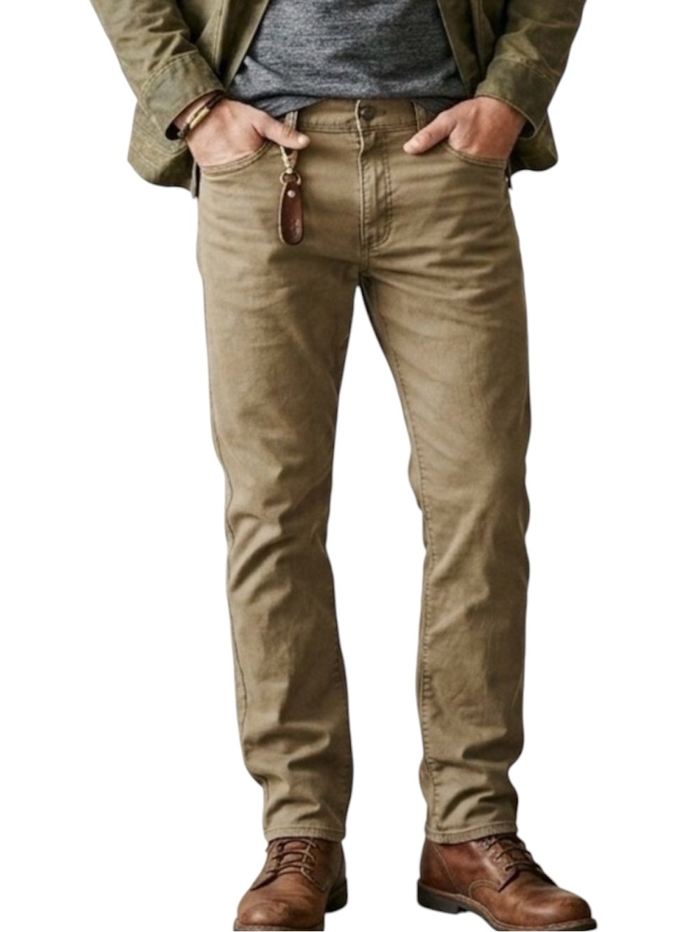 Flint and Tinder Olive Green Straight Fit Stretch Jeans Men’s Size 31x32